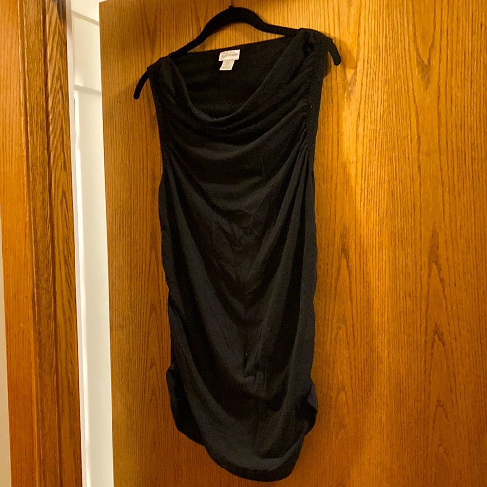 Womens crop sleeve black maternity shirt